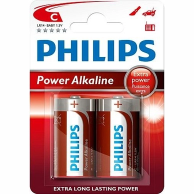 Batterij Philips LR14 / C Power Alkaline 1,5V 2 stuks