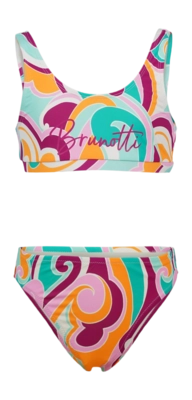Maillot 2 Pièces Brunotti Fille Cruzini-Swirl Swirl Multi Pink