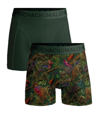 Boxer Muchachomalo Garçon Solid Print Green (Lot de 2)