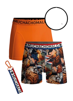 Boxer Muchachomalo Homme Free Keyhanger Print Orange (Lot de 2)