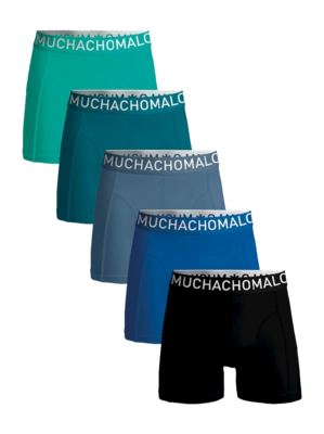 Boxershorts Muchachomalo Light Cotton Solid Herren Black Blue Blue Green Green (5er-Pack)