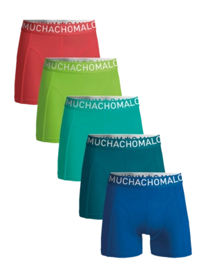 Boxershort Muchachomalo Men Light Cotton Solid Blue Green Green Green Red ( 5-Pack )