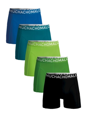 Boxershorts Muchachomalo Light Cotton Solid Herren Black Green Green Green Blue ( 5-Pack )
