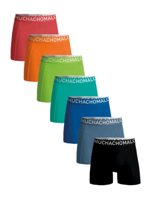 Boxershorts Muchachomalo Light Cotton Solid Herren Black Blue Blue Green Orange Red (7er-Pack)