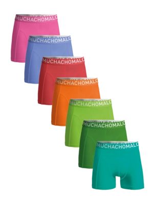 Boxershorts Muchachomalo Light Cotton Solid Herren Green Green Orange Red Purple Pink (7er-Pack)