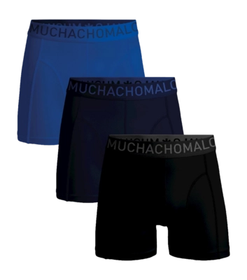 Boxershort Muchachomalo Men Microfiber Black Blue Blue ( 3-Pack )