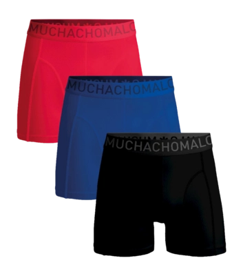 Boxershort Muchachomalo Men Microfiber Black Blue Red ( 3-Pack )