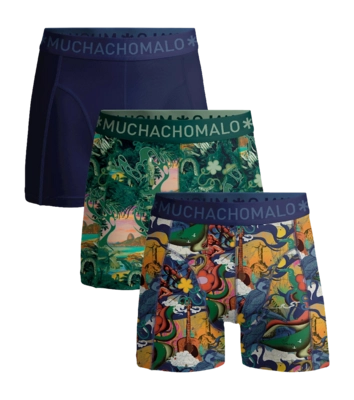 Boxer Muchachomalo Garçon Rio Print Print Blue (Lot de 3)