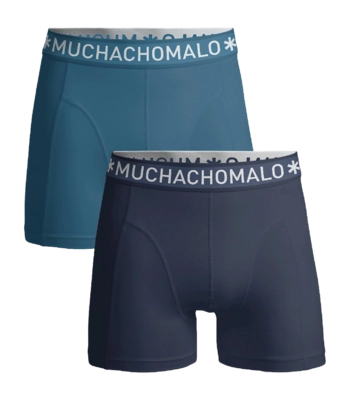 Boxer Muchachomalo Homme Solid Grey Blue (Lot de 2)