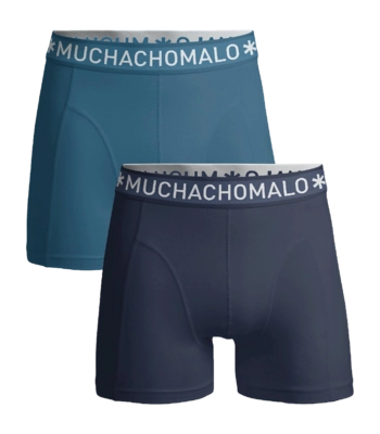 Boxer Muchachomalo Garçon Solid Grey Blue (Lot de 2)