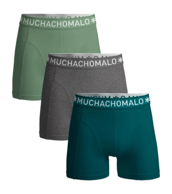 Boxer Muchachomalo Garçon Solid Green Grey Green (Lot de 3)