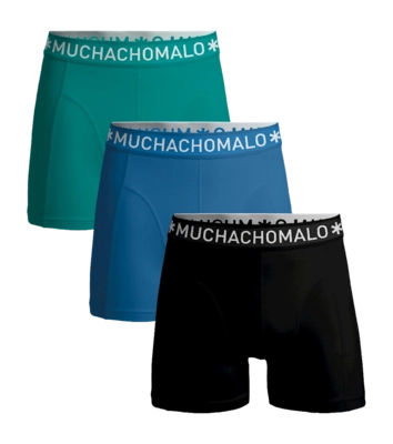 Boxer Muchachomalo Garçon Solid Black Blue Green (Lot de 3)