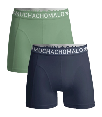 Boxershorts Muchachomalo Solid Herren Grey Green (2er-Pack)