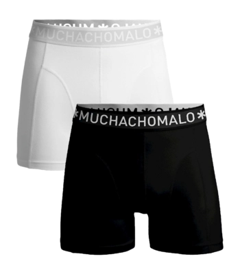 Boxer Muchachomalo Garçon Solid Black White (Lot de 2)