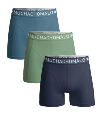 Boxer Muchachomalo Garçon Solid Blue Green Blue (Lot de 3)