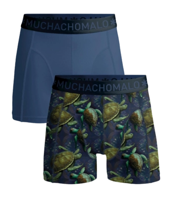 Boxershort Muchachomalo Men Solid Print Blue ( 2-Pack )