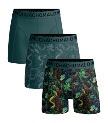 Boxer Muchachomalo Homme Solid Print Print Green (Lot de 3)