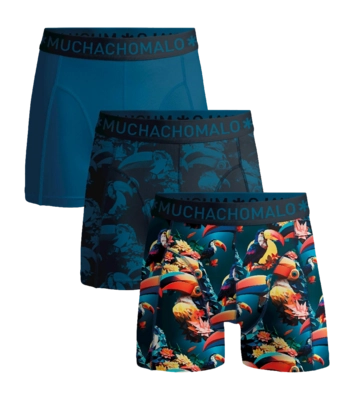 Boxershort Muchachomalo Boys Solid Print Print Blue ( 3-Pack )