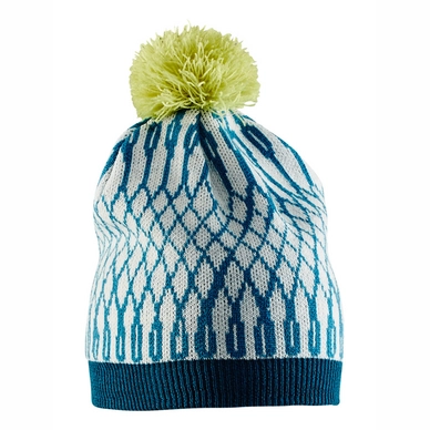Beanie Craft Snowflake Hat Teal White L/XL