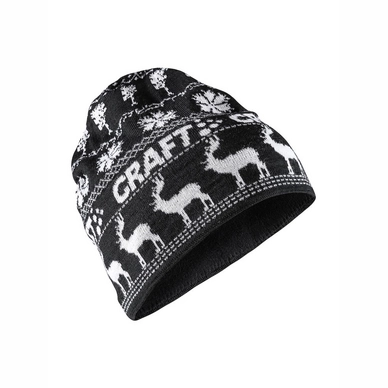 Muts Craft Retro Knit Hat Black White