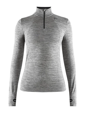 Longsleeve Craft Women Fuseknit Comfort Zip Dark Grey Melange
