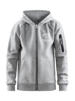 Vest Craft Junior District Hood Zip Grey Melange