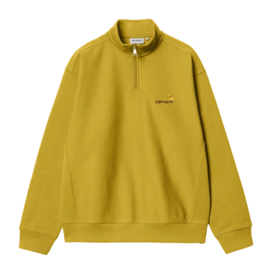 Sweater Carhartt WIP Half Zip American Script Unisex Golden Olive