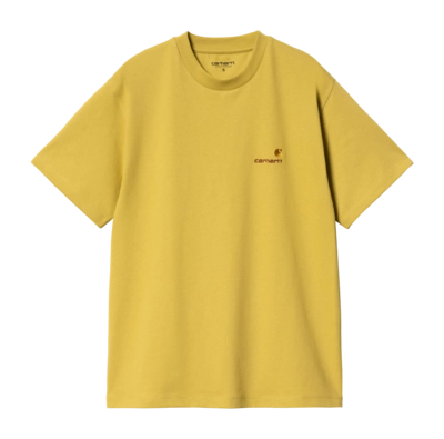 T-Shirt Carhartt WIP Femme S/S American Script Golden Olive