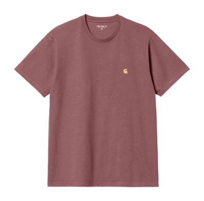 T-Shirt Carhartt WIP Unisexe S/S Chase Dusty Fuchsia / Gold