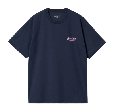 T-Shirt Carhartt WIP Unisexe S/S Friendship Air Force Blue / Light Pink