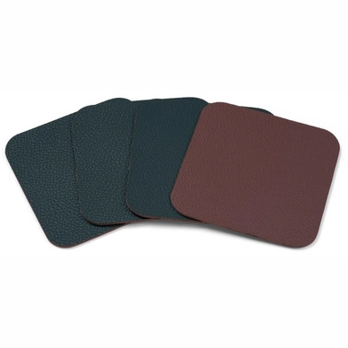 Onderzetter Bitz Pine green Dark brown 10 x 10 cm (4-Delig)