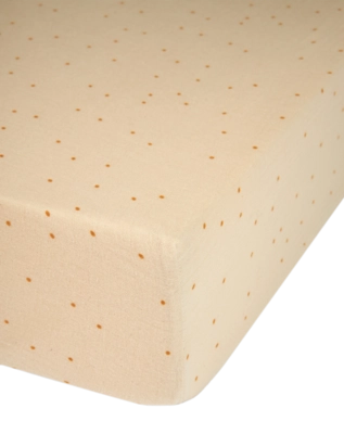 Drap-Housse Nobodinoz Washed Muslin Wabi-Sabi Dots Ginger