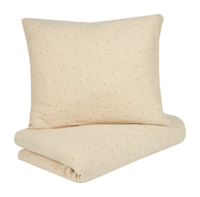 Dekbedovertrek Nobodinoz Washed Muslin Wabi-Sabi Dots Ginger