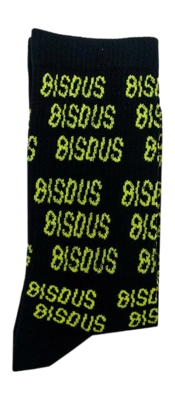 Socks Bisous Men All Over Bisous Black/Yellow