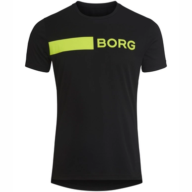 T-Shirt Björn Borg Performance Astor Schwarz Gelb Herren