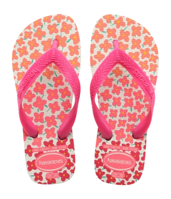 Flip Flops Havaianas Flores Kinder White/Pink Flux