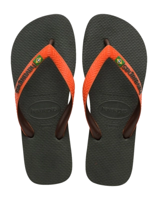 Flip Flops Havaianas Brasil Mix Kinder Olive Green/Sunset Orange