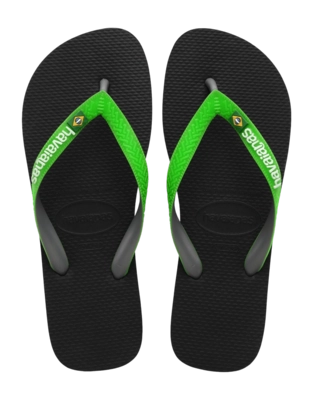 Slipper Havaianas Unisex Brasil Mix Black/Lime Green