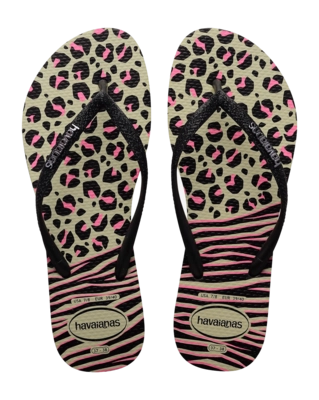 Slipper Havaianas Women Slim Animals Mix Black/Grey
