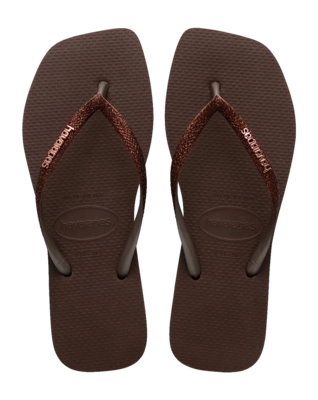 Flip Flops Havaianas Square Glitter Damen Dark Brown