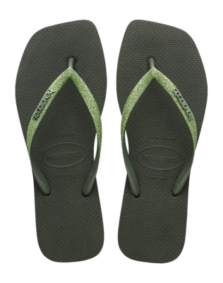 Flip Flops Havaianas Square Glitter Damen Olive Green