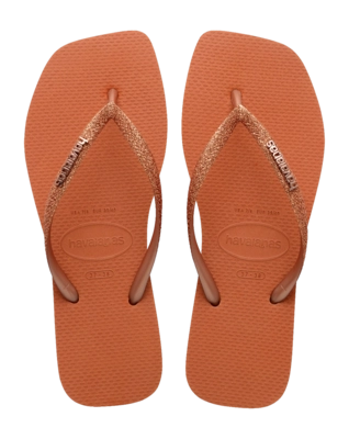 Flip Flops Havaianas Square Glitter Damen Cerrado Orange