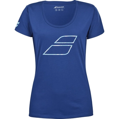 Tennisshirt Babolat Damen Exercise Flag Tee Sodalite Blue