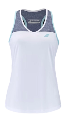 Débardeur Babolat Femme Play Tank Top White Blue Heather