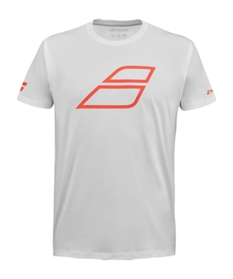 Tennisshirt Babolat Unisex Strike Cotton Tee White Strike Red