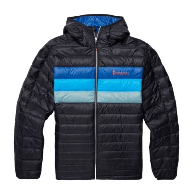 Jacke Cotopaxi Fuego Down Hooded Jacket Herren Black/Pacific Stripes