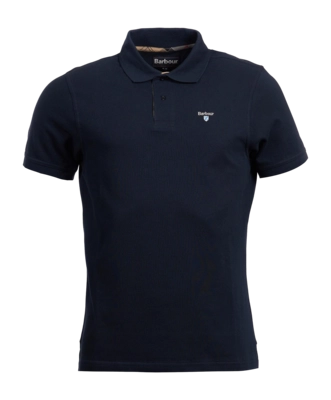 Polo Shirt Barbour Men Tartan Pique New Navy