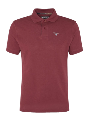 Polo Shirt Barbour Men Tartan Pique Ruby