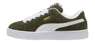 PUMA Unisex Suede XL Dark Olive-PUMA White