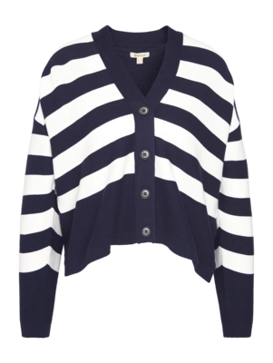 Gilet Barbour Femme Mariner Knitted Cardigan Navy Stripe